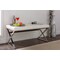 Baxton Studio Herald Stainless Steel and White Faux Leather Upholstered Bench 117-6328 - alternate 3